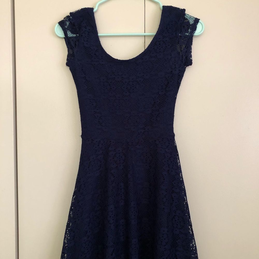 Navy blur lace dress